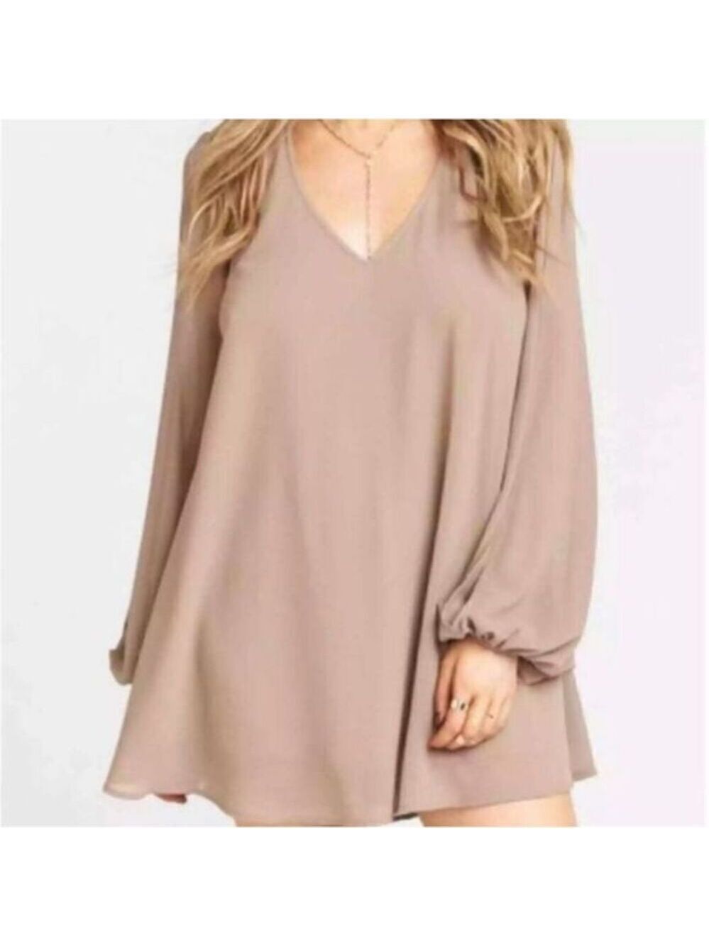 NWOT Show Me Your Mumu Light Brown Tessa Tunic Top/Mini Dress Size Large